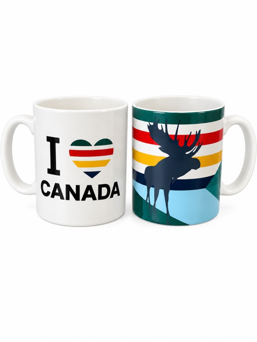Hudson’s Bay Company HBC Canada Stripes Moose Mug Set of 2